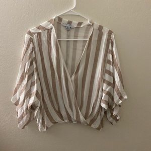 Forever 21 Taupe Surplice Top
